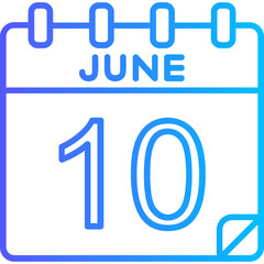 10 June Vector Icon Design