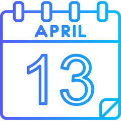 13 April Vector Icon Design