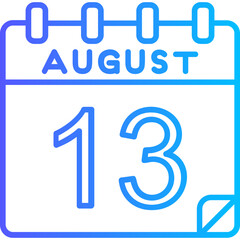 13 August Vector Icon Design