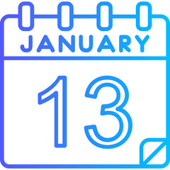 13 January Vector Icon Design