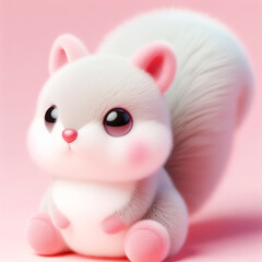 Cute furry squirrel toy in pastel colors. Toys for kids. AI generated