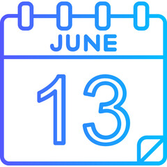 13 June Vector Icon Design
