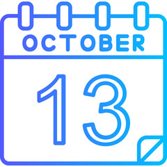 13 October Vector Icon Design