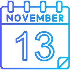 13 November Vector Icon Design