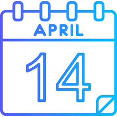 14 April Vector Icon Design