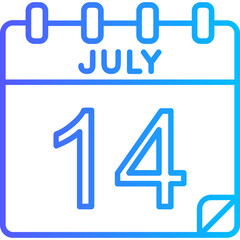 14 July Vector Icon Design