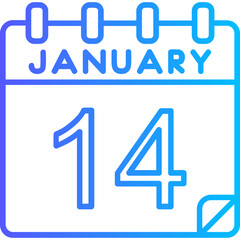 14 January Vector Icon Design