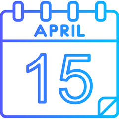 15 April Vector Icon Design