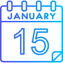 15 January Vector Icon Design