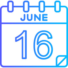 16 June Vector Icon Design