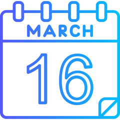 16 March Vector Icon Design