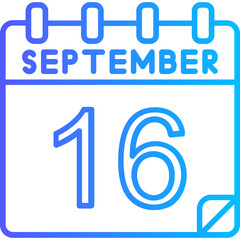16 September Vector Icon Design