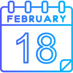18 February Vector Icon Design
