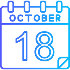 18 October Vector Icon Design