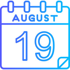 19 August Vector Icon Design