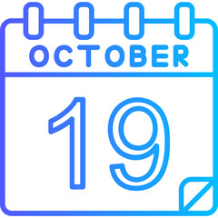 19 October Vector Icon Design