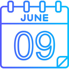 9 June Vector Icon Design