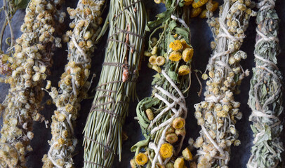 Slavic natural herbal incense wands