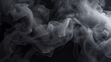 white smoke on black background - obrazy, fototapety, plakaty
