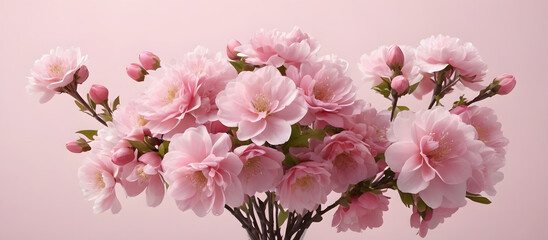 Romantic bouquet of fresh pink blossoms love