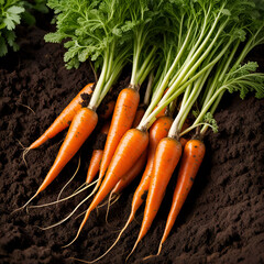 bunch of carrots on soil 