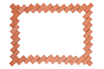 Frame made of diagonally offset bricks