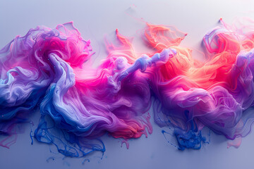 A swirl of magenta and turquoise pigments dancing across the paper, evoking a sense of rhythmic...