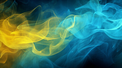 blue and yellow smoke background