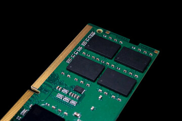RAM DDR4 Sodimm for PC on black background