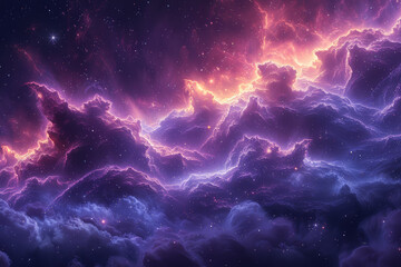 A digital painting portraying a cosmic explosion of celestial blues and cosmic purples, conveying...
