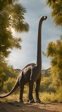 animation of a dinosaur, brontosaurus