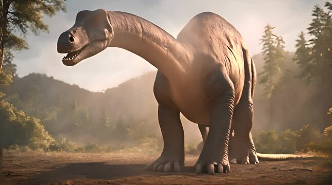 animation of a dinosaur, brontosaurus