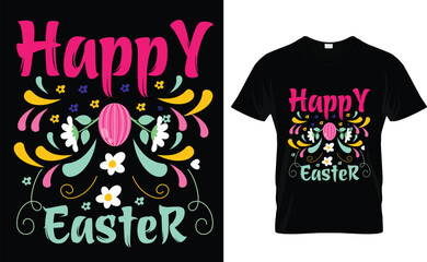 happy easter typography t-shirt design 