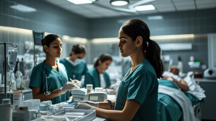 Nurses Working in a Hospital Setting.