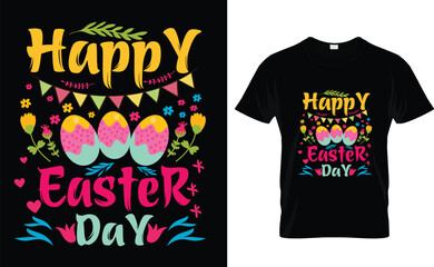 happy easter day typography t-shirt design 