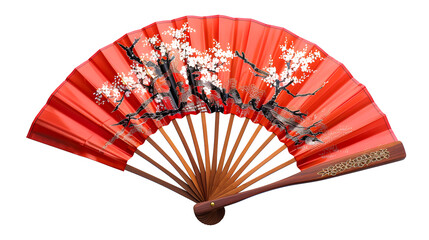 Chinese fan isolated on white background
