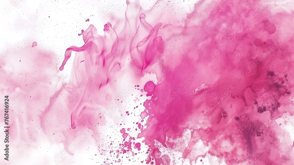 Aufkleber generative ai : abstract pink watercolor splashing background.color shades by hand drawing