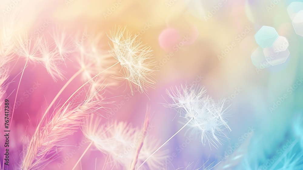 Leinwandbilder Generative AI : Soft abstract gradient background, abstract dandelion