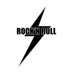 Rock and roll typography lightning, vector art illustration.