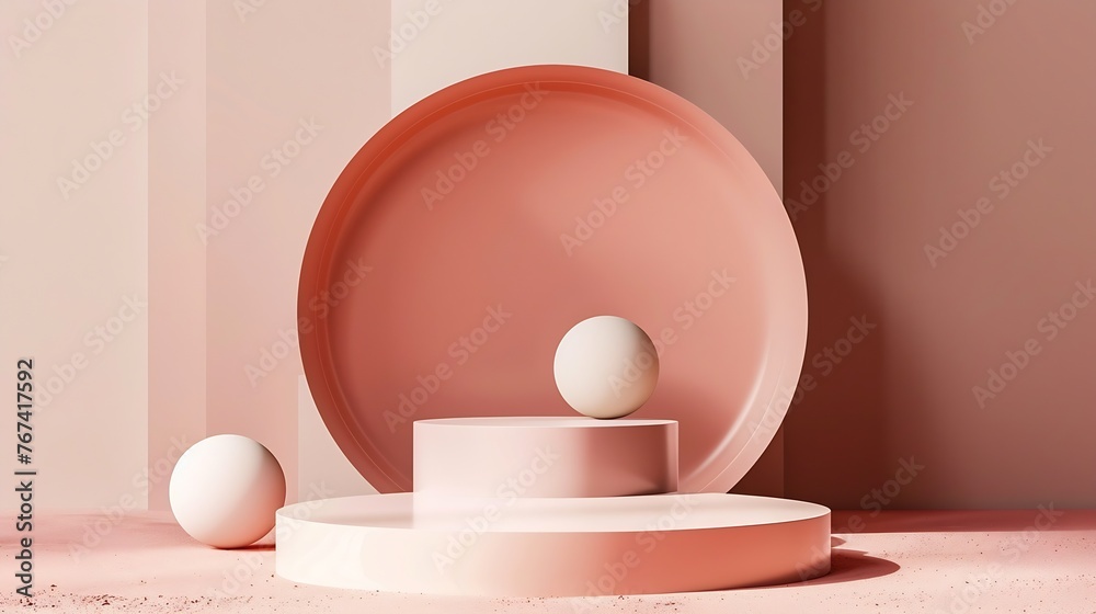 Aufkleber Generative AI : Abstract background, mock up scene geometry shape podium for product display. 3D rendering