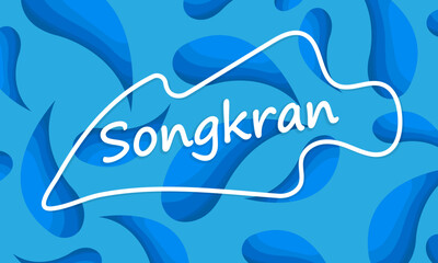 Songkran Thailand Festival new year water background, vector art illustration.