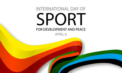 Sport for Development of Peace International Day banner ribbon, vector art illustration.