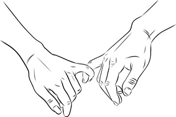 Closeup of two hands holding each other. Concept romance supports love