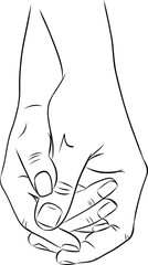 Closeup of two hands holding each other. Concept romance supports love - 767419143