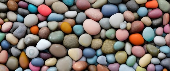Colorful stones background, colored beach stones background, small stones wallpaper, colorful pebble background with high quality photo - obrazy, fototapety, plakaty