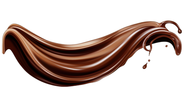 create a High Quality melted chocolate drip in white background