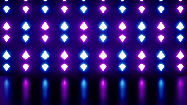 VJ Loop of Neon Diamond Tiled Lamp Wall