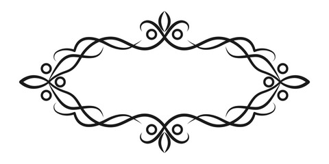 Vector decorative frame. Elegant element for design in Eastern style, place for text. Floral black border. Lace illustration for invitations and greeting cards.