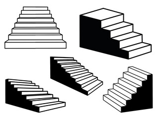 y2k stairs black icons elements