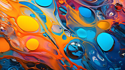 Colorful ois in water pattern walpaper, abstract wallpaper, colors